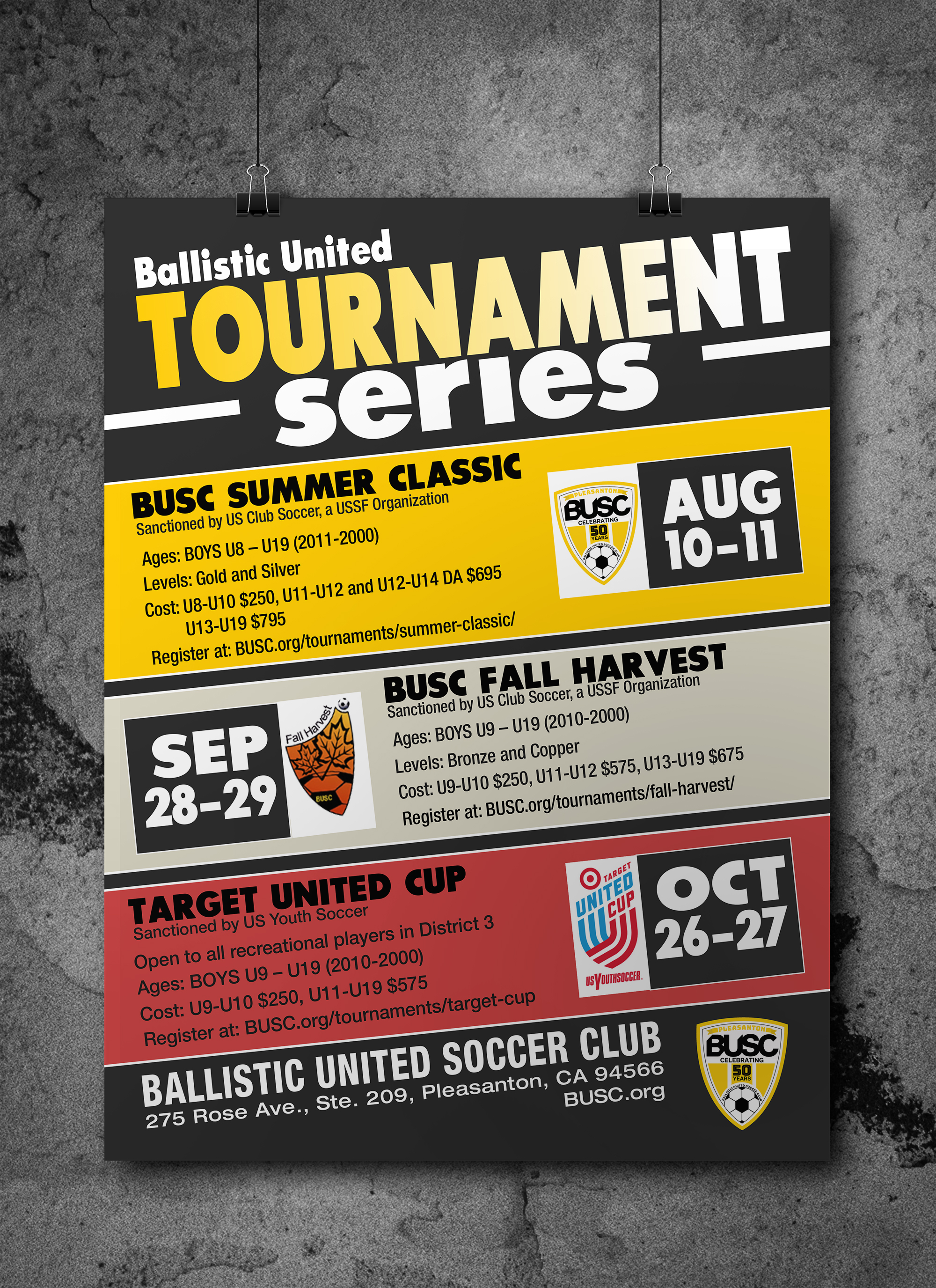 BUSC Tournaments Poster